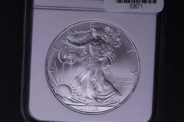 2008 Silver Eagle $1. NGC Graded MS-69 Early Releases.  Store #03671