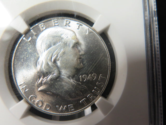 1949 Franklin Half Dollar. NGC Graded MS 63 Uncirculated Coin. Store