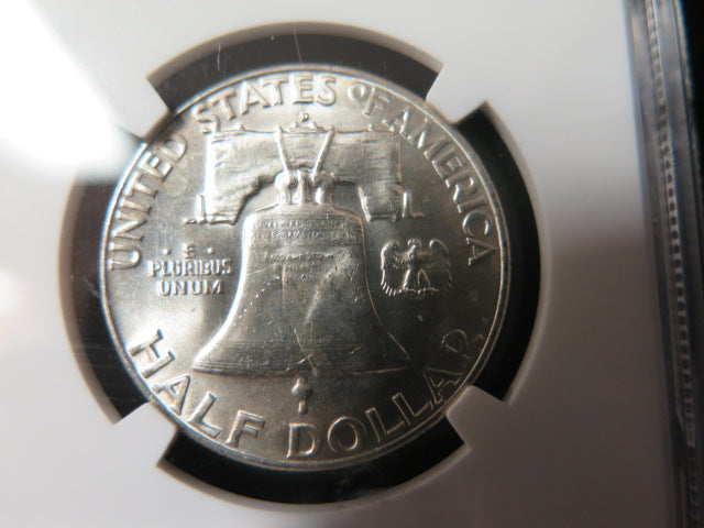 1957-D Franklin Half Dollar, NGC Graded MS 63 Uncirculated Coin, Store #03357