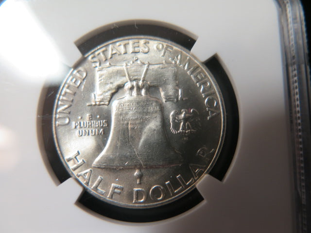 1957-D Franklin Half Dollar. NGC Graded MS 63 FBL Uncirculated Coin. Store #GHR100