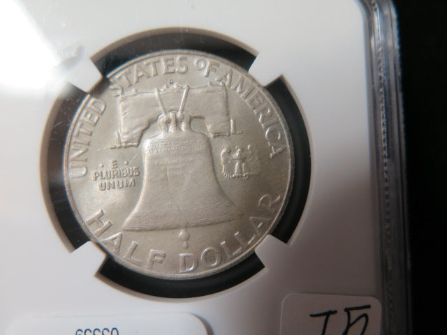 1957-D Franklin Half Dollar, NGC Graded MS 64 FB Uncirculated Coin, Store #03359