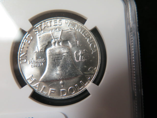 1958-D Franklin Half Dollar. NGC Graded MS 63 Uncirculated Coin. Store