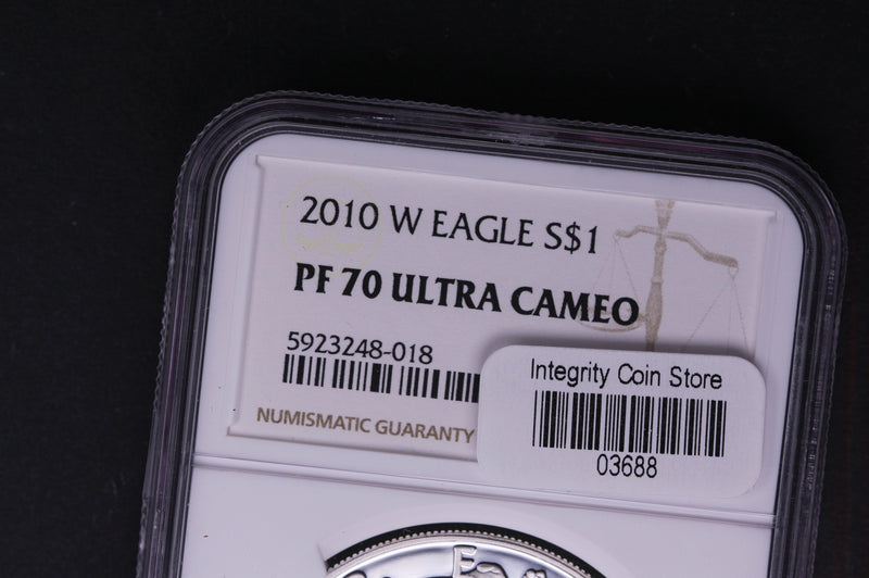 2010-W Silver Eagle $1. NGC Graded PF-70 Ultra Cameo.  Store