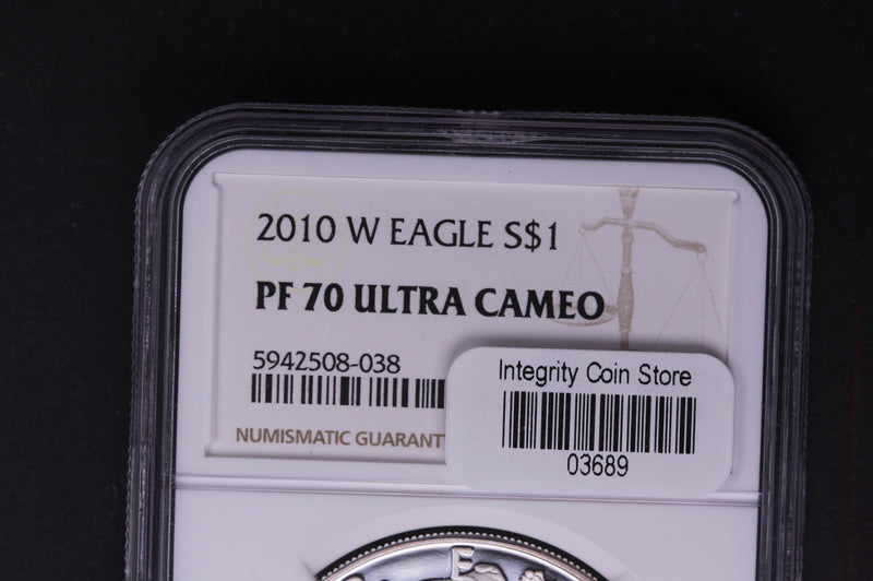 2010-W Silver Eagle $1. NGC Graded PF-70 Ultra Cameo.  Store