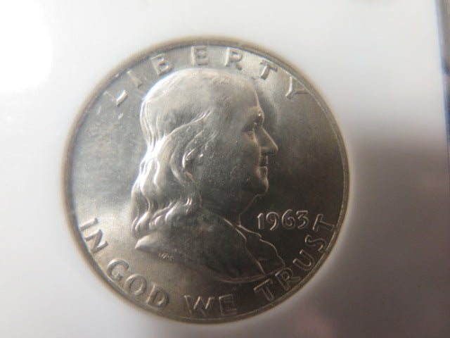 1963-D Franklin Half Dollar, Gem Mint State NGC Graded MS 65 Coin, Store #03365