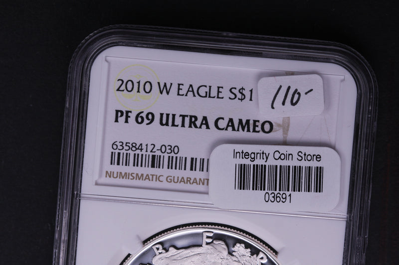 2010-W Silver Eagle $1. NGC Graded PF-69 Ultra Cameo.  Store