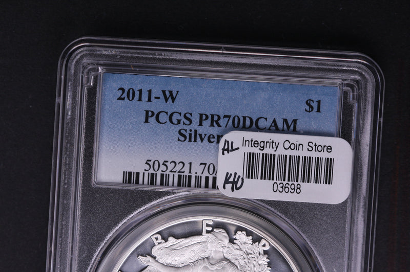 2011-W Silver Eagle $1. PCGS Graded PR-70 DCAM.  Store