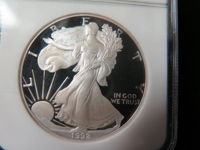 1992-S $1 Proof American Silver Eagle. NGC Graded PF69 Ultra Cameo.