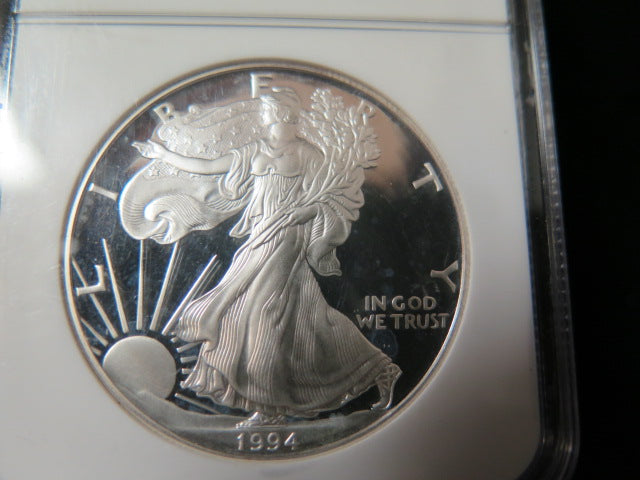 1994-P $1 Proof American Silver Eagle. NGC Graded PF69 Ultra Cameo.