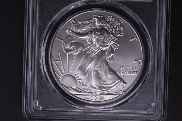 2011-W Silver Eagle $1. PCGS Graded SP-69 Burnished Silver.  Store #03701