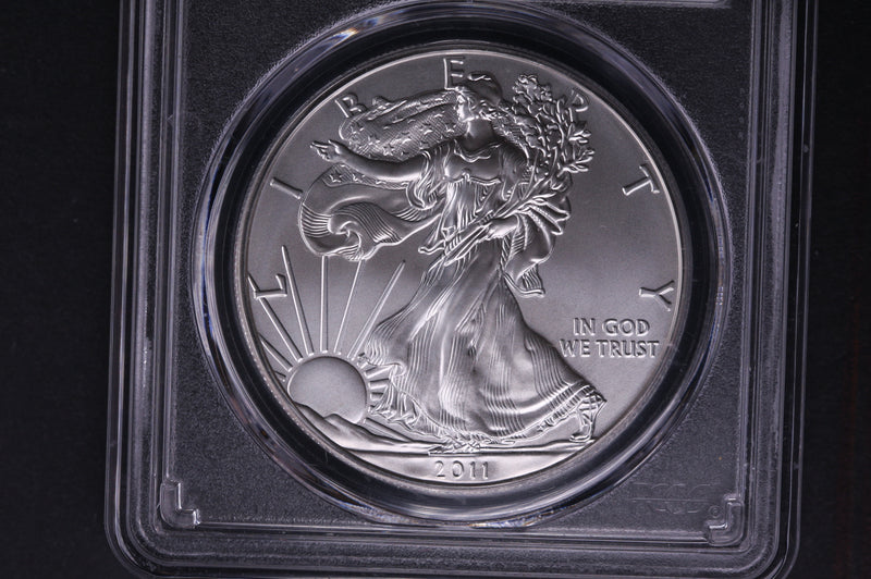 2011-W Silver Eagle $1. PCGS Graded SP-69 Burnished Silver.  Store