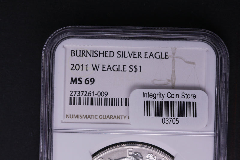 2011-W Silver Eagle $1. NGC Graded MS-69 Burnished.  Store