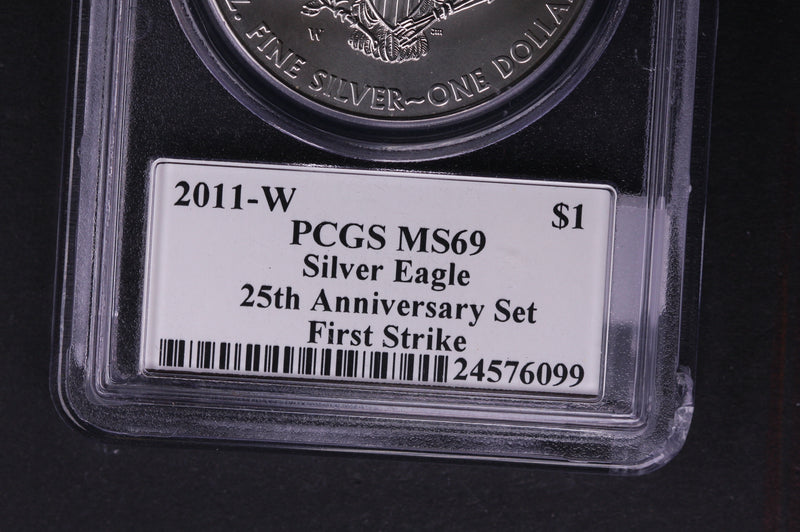 2011-W Silver Eagle $1. PCGS Graded MS-69 25th Anniversary First Strike. Store