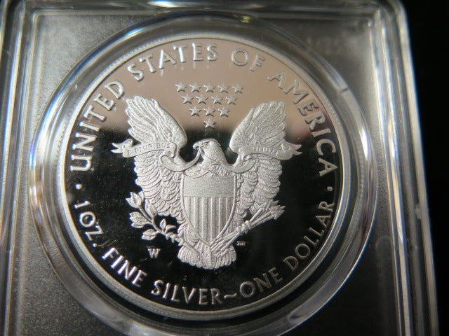 2021-W $1 Proof American Silver Eagle T-1. PCGS Graded PR70 DCAM.