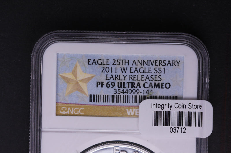 2011-W Silver Eagle $1. NGC Graded PF-69 Ultra Cameo 25th Anniversary. Store