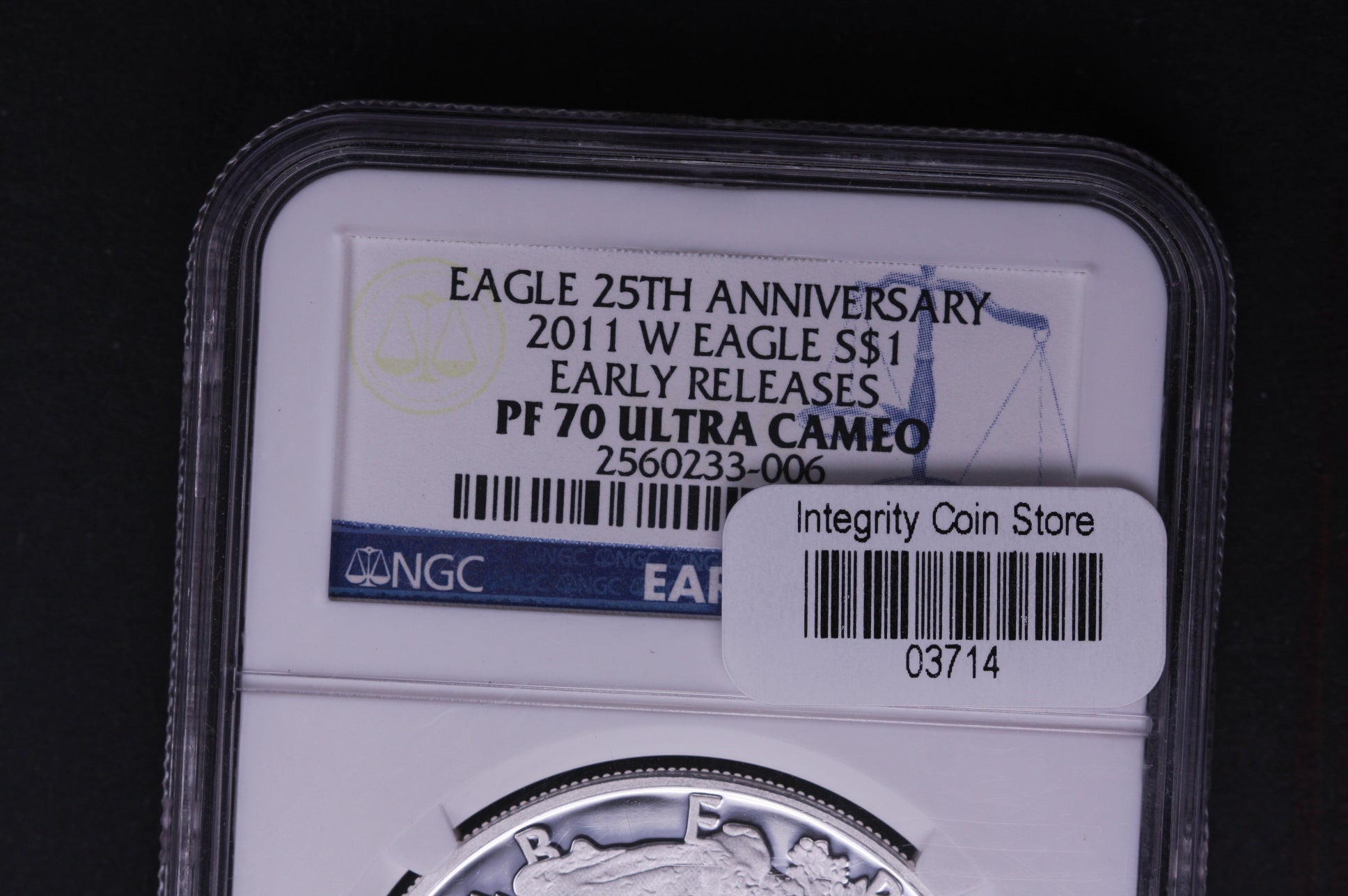 2011-W Silver Eagle $1. NGC Graded PF-70., 25th Anniversary. Store #AE