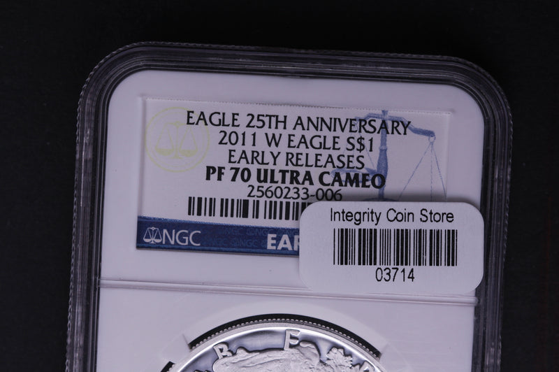 2011-W Silver Eagle $1. NGC Graded PF-70 Ultra Cameo 25th Anniversary. Store