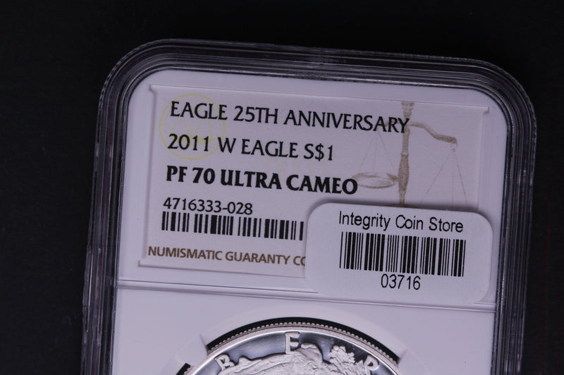 2011-W Silver Eagle $1. NGC Graded PF-70 Ultra Cameo 25th Anniversary. Store
