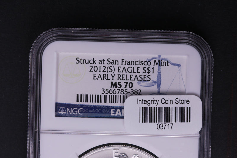 2012(S) Silver Eagle $1. NGC Graded MS-70 Struck at San Francisco Mint. Store