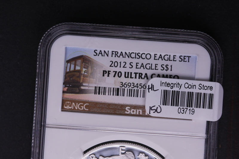 2012-S Silver Eagle $1. NGC Graded PF-70 Ultra Cameo.  Store