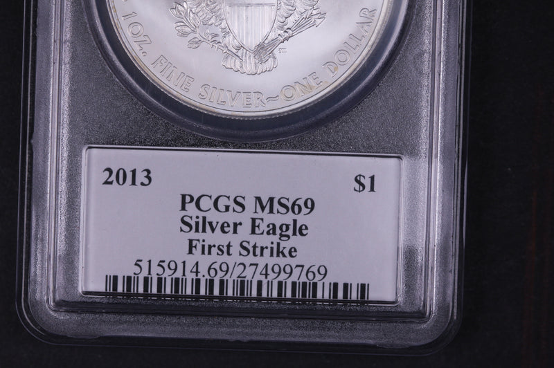 2013 Silver Eagle $1. PCGS Graded MS-69 First Strike.  Store