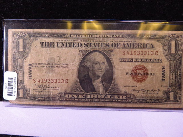 1935-A Silver Certificate, 'Hawaii' Issue. Store Sale #04837