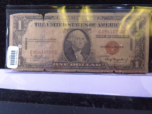 1935-A $1 Silver Certificate, 'Hawaii' Issued. Store Sale #04912