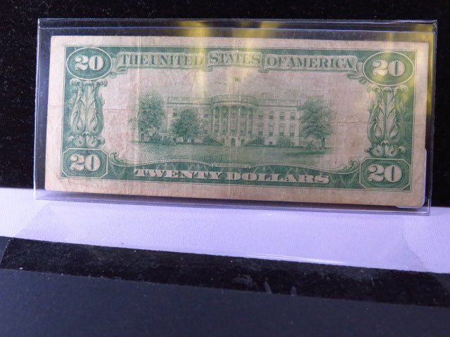1929 $20 National Currency, FRB, "New York", Circulated Note. Store