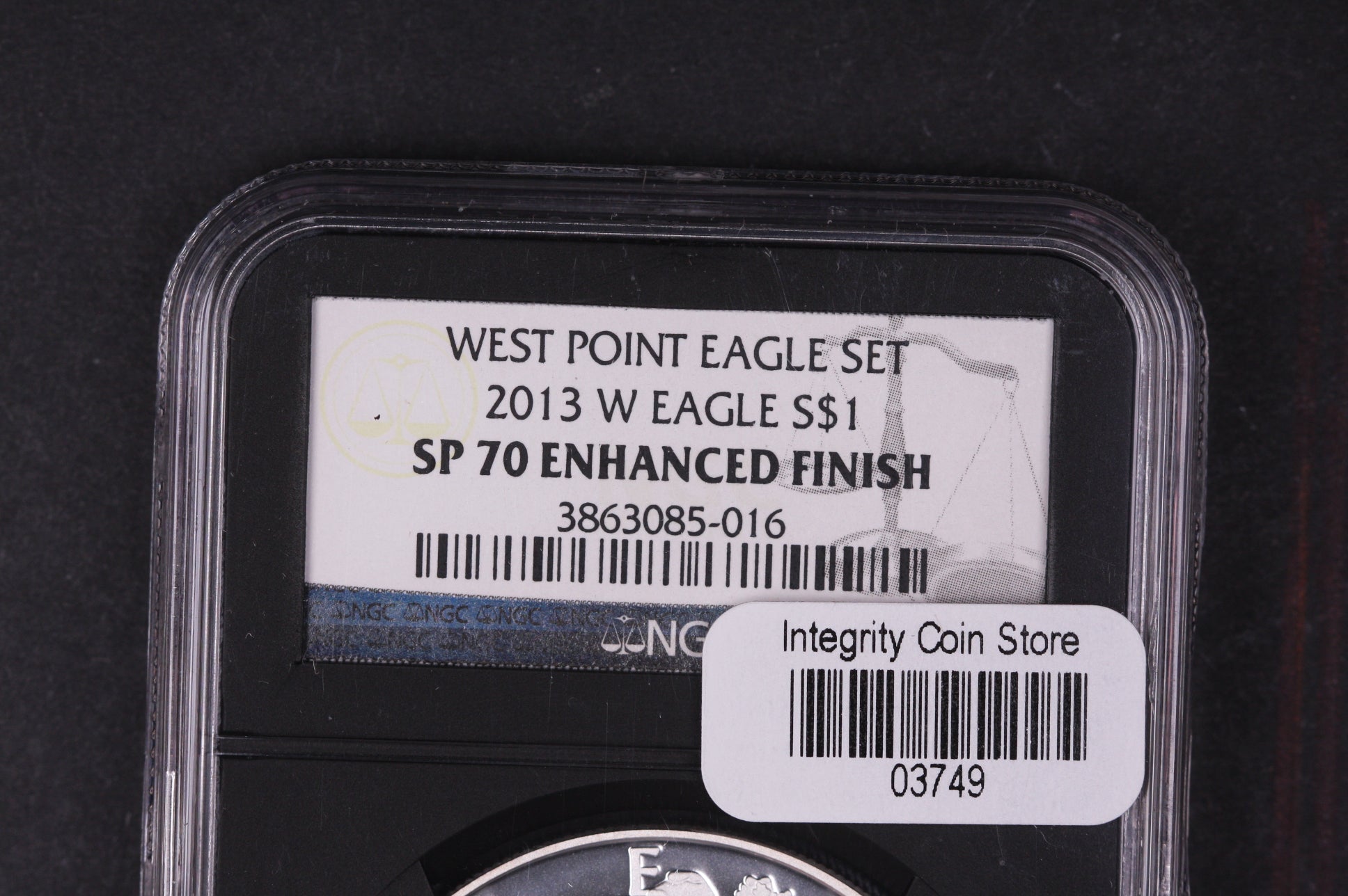 2013-W Silver Eagle $1. NGC Graded SP-70 Enhanced Finish, Store #03749
