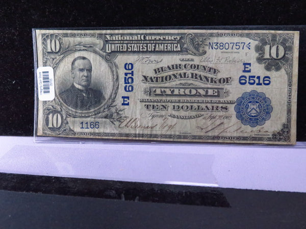 1902 $10 National Currency, Tyrone, Pennsylvania, Store #05705