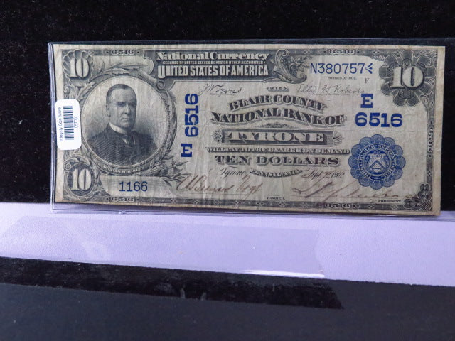 1902 $10 National Currency, Tyrone, Pennsylvania, Store