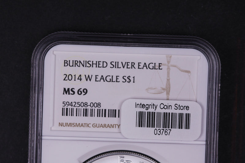 2014-W American Silver Eagle. NGC MS-69 Un-Circulated Coin.