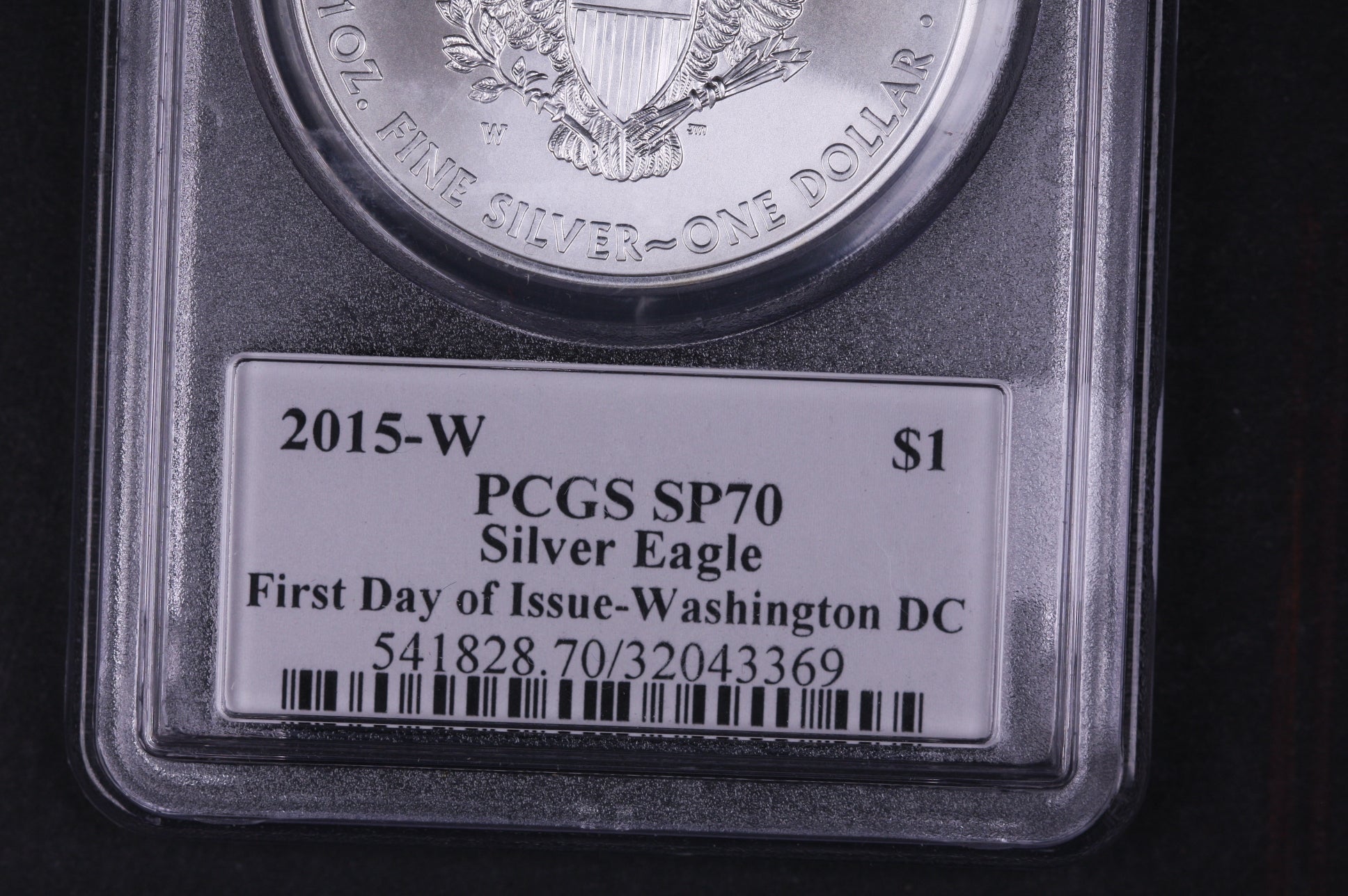 2015-W American Silver Eagle. PCGS SP-70 First Day of Issue, Store #03773