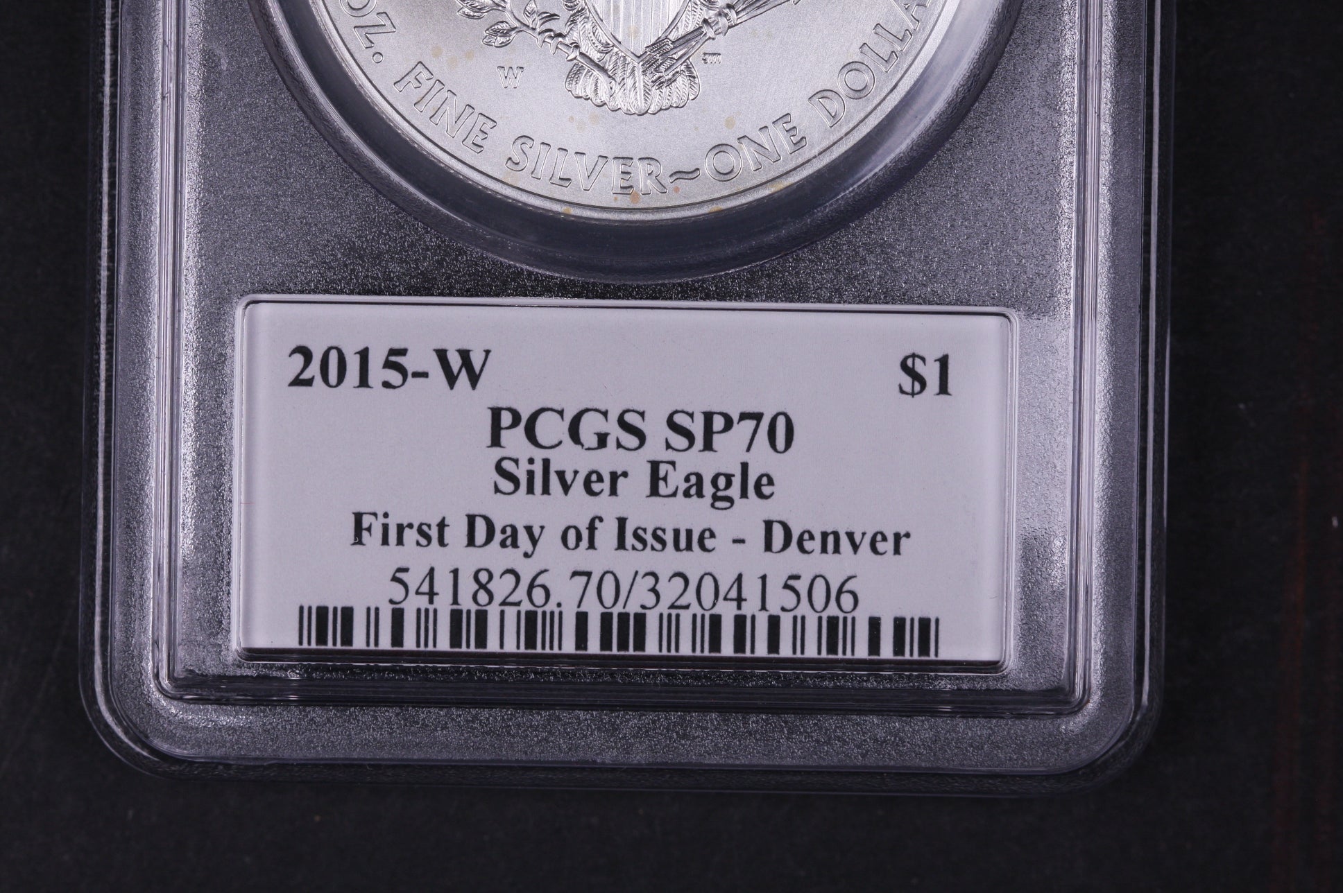2015-W American Silver Eagle. PCGS SP-70 First Day of Issue - Denver. Store #AE0478