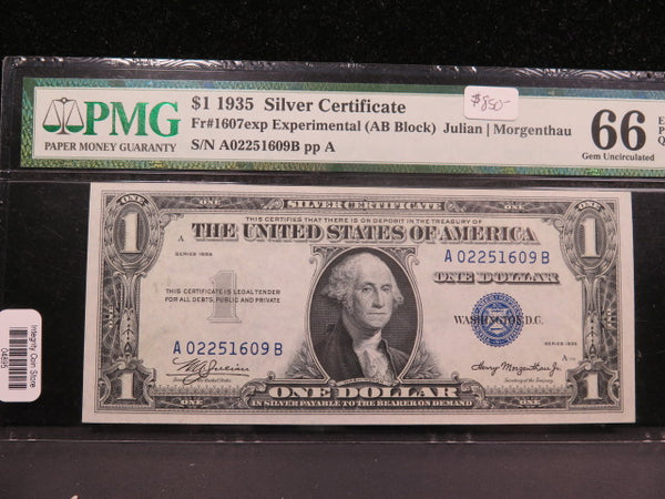 1935 $1 Silver Certificate, Fr#1607 Experimental, Crisp UN-Circulated. Store #04895