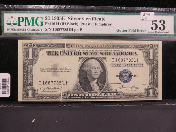 1935E $1 Silver Certificate, Fr#1614, About Un-Circulated. Store #04889