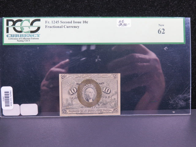 1861-64 Ten Cent Fractional Currency.  Fr. 1245.  PCGS Graded New 62. Store