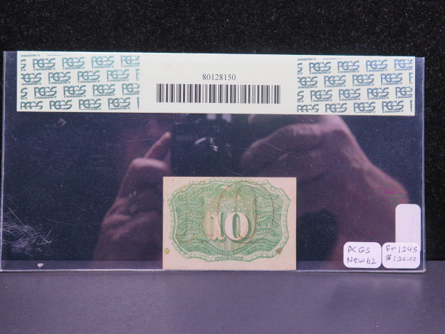 1861-64 Ten Cent Fractional Currency.  Fr. 1245.  PCGS Graded New 62. Store
