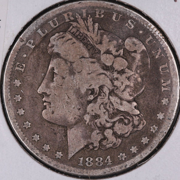 1884-S Morgan Silver Dollar, Fine Circulated Coin, Store #DR0034