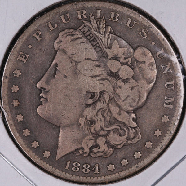 1884-S Morgan Silver Dollar, Very Fine Circulated Coin, Store #DR0036