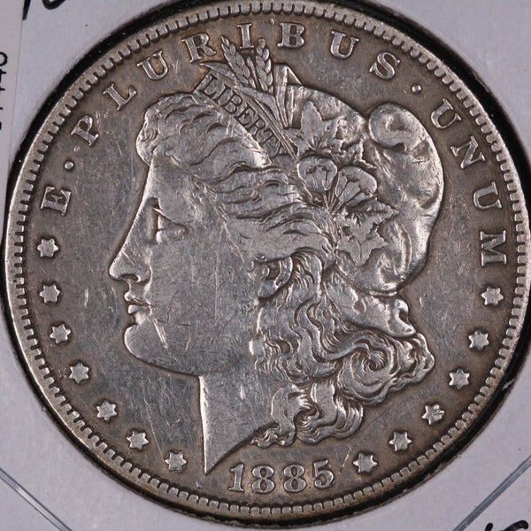 1885 Morgan Silver Dollar, Very Fine+ Circulated Coin, Store #DR0039