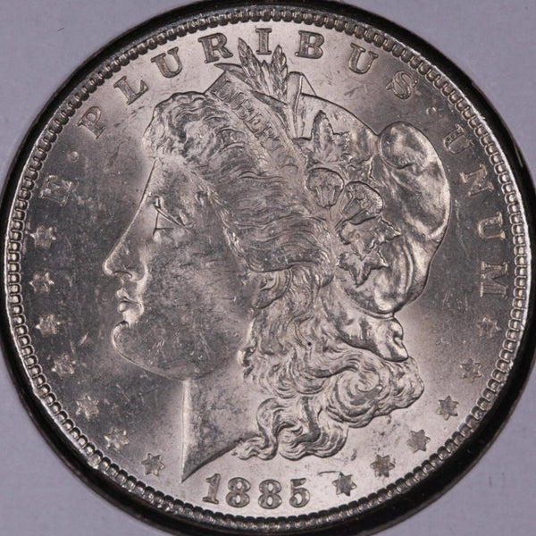 1885 Morgan Silver Dollar, Gem Brilliant Uncirculated Coin, Store #DR0038