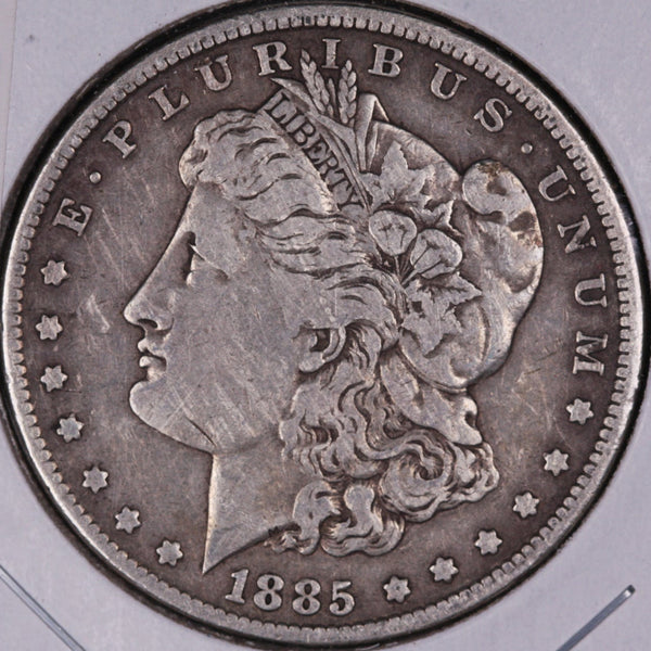 1885 Morgan Silver Dollar, Fine Circulated Coin, Store #DR0224