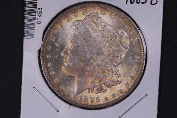1885-O Morgan Silver Dollar, UN-Circulated Coin. (Toned)  Store #01453, 01454, 01455, 56