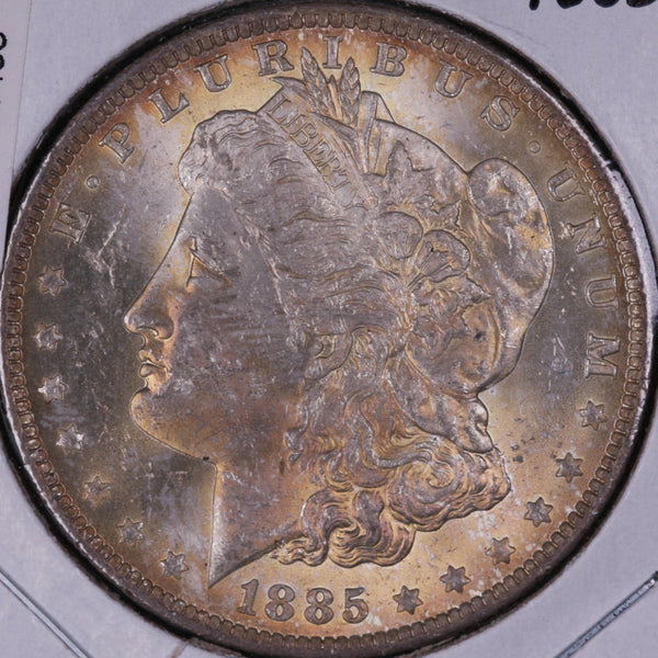 1885-O Morgan Silver Dollar, Mint State Uncirculated Coin, Store #DR0225