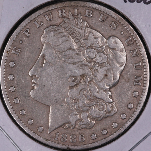 1886-O Morgan Silver Dollar, Fine Circulated Coin, Store # DR0232