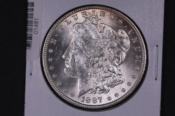 1887 Morgan Silver Dollar, Brilliant UN-Circulated Coin. Store Sale #01481, 84, 86