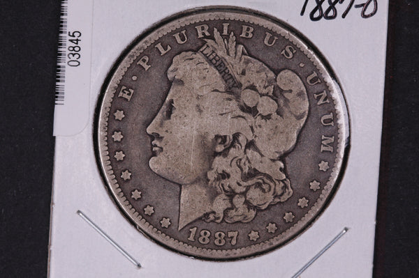 1887-O Morgan Silver Dollar. Average Circulated Coin. Store #03845, 47, 49
