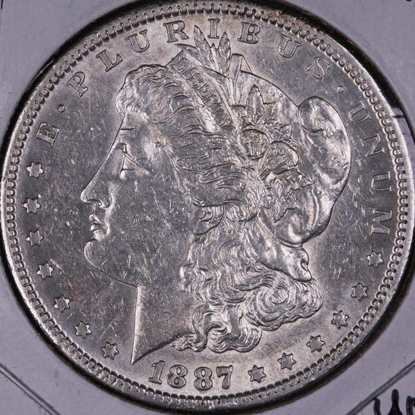 1887-S Morgan Silver Dollar. Mint State Uncirculated Coin, Store #DR0310
