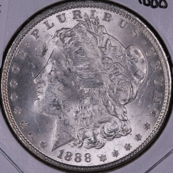 1888 Morgan Silver Dollar, Gem Mint State Uncirculated Coin. Store #DR0238